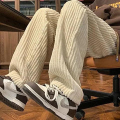 Versatile Velvet Straight-Leg Sweatpants