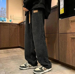 Versatile Velvet Straight-Leg Sweatpants