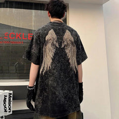 Vintage Angel Wings Oversized T Shirt