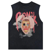 Vintage Clown Print Oversize T-Shirt