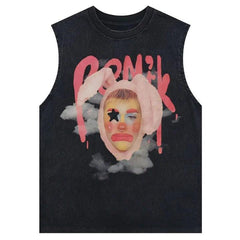 Vintage Clown Print Oversize T-Shirt