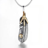 Vintage Feather Silver Neacklace