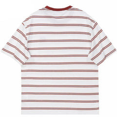 Vintage Retro Casual Striped T Shirt