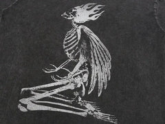 Vintage Snake Skeleton Print T-Shirt