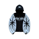 Y2K Vintage Zip-Up Patchwork Hoodie