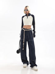 Wide Leg Baggy Denim Pant
