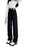 Winter Warm Fleece Denim Wide-Leg Jeans