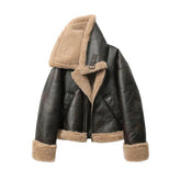 Women's Brown Faux Fur Short Jacket