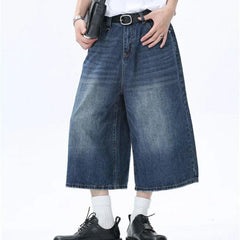 Retro Wide Leg Denim Short