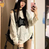 Y2k Aesthetic Star Print Ripped T-shirt