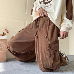 Y2K Corduroy Loose Wide Leg Cargo Pant