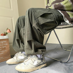 Y2K Corduroy Loose Wide Leg Cargo Pant