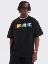 Y2K Embroidery Rainbow Letter T-Shirt