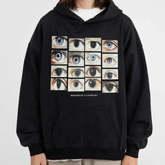 Y2K Eyes Printed Oversized Hoodie