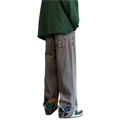 Y2K Flower Printed Baggy Jean