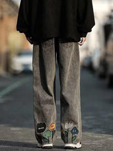 Y2K Flower Printed Baggy Jean