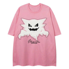 Y2K Ghost Patchwork Oversized T-Shirt