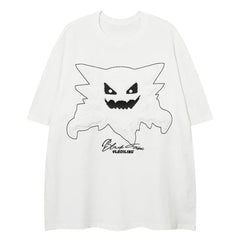 Y2K Ghost Patchwork Oversized T-Shirt