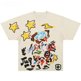 Y2K Graffiti Star Graphic Oversized T-Shirt