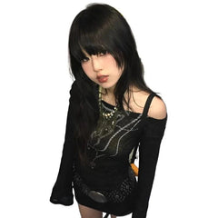 Y2K Knitted Grunge Ribbed Top