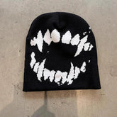 Y2K Knitting Beanies Goth Tooth Cap