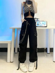 Y2k Pocket Chain Patchwork Pant