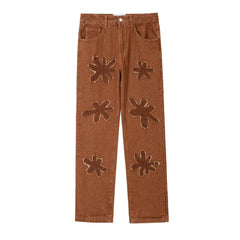 Y2K Retro Burnt Flowers Denim Jean
