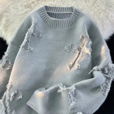 Y2K Retro Hole Fringed Sweater