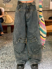 Y2k Retro Style Multi-pocket Jeans