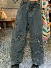 Y2k Retro Style Multi-pocket Jeans