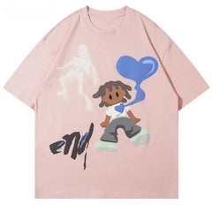 Y2K Skull Heart Oversize T-Shirt