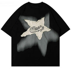 Y2K Star Splicing Oversized T-Shirt