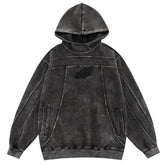 Y2K Vintage Washed Black Hoodie