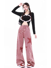 Y2K Wide Leg Star Jean