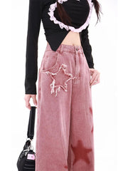 Y2K Wide Leg Star Jean