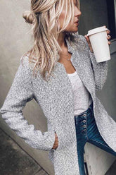 Retro Stand Collar Blazer Woolen Jacket