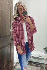 Relaxed Fit Plaid Button Shirt