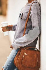 Christmas Printed Round Neck Sweater