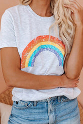 Rainbow Printed Plus Size T-Shirt