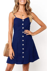Casual Solid Split Joint Spaghetti Strap A Line Dresses(4 Colors)