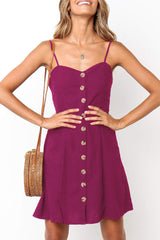 Casual Solid Split Joint Spaghetti Strap A Line Dresses(4 Colors)