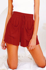 Casual Solid Pocket Loose High Waist Wide Leg Bottoms(6 Colors)