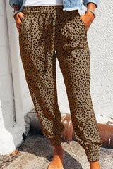 Casual Street Leopard Basic Loose Full Print Bottoms(4 Colors)