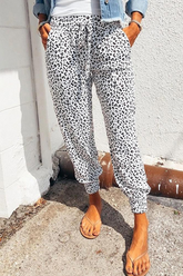 Casual Street Leopard Basic Loose Full Print Bottoms(4 Colors)