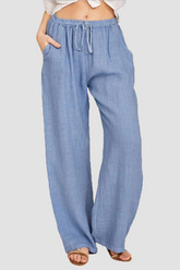 Casual Solid Pocket Loose Wide Leg Solid Color Bottoms(8 Colors)