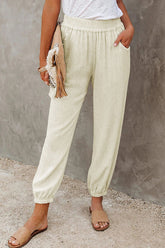 Casual Solid Split Joint Loose Bottoms(4 Colors)