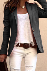 Casual Solid Buttons Turn-back Collar Outerwear(6 Colors)