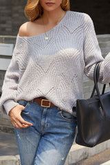 Casual Solid Hollowed Out O Neck Tops(5 Colors)