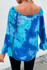 Casual Tie Dye Split Joint Frenulum Tops