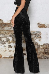 Casual Solid High Waist Wide Leg Color Bottoms